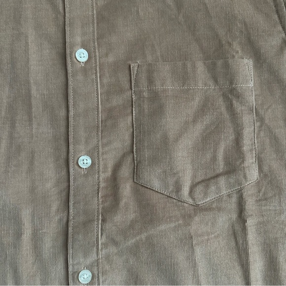 French Connection Corduroy Button Down Shirt Tan Mens Size S - Picture 7 of 13